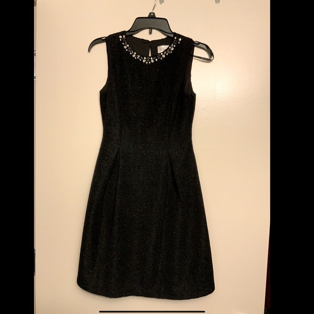 Eliza J Beaded Sparkly Little Black Dress Flare